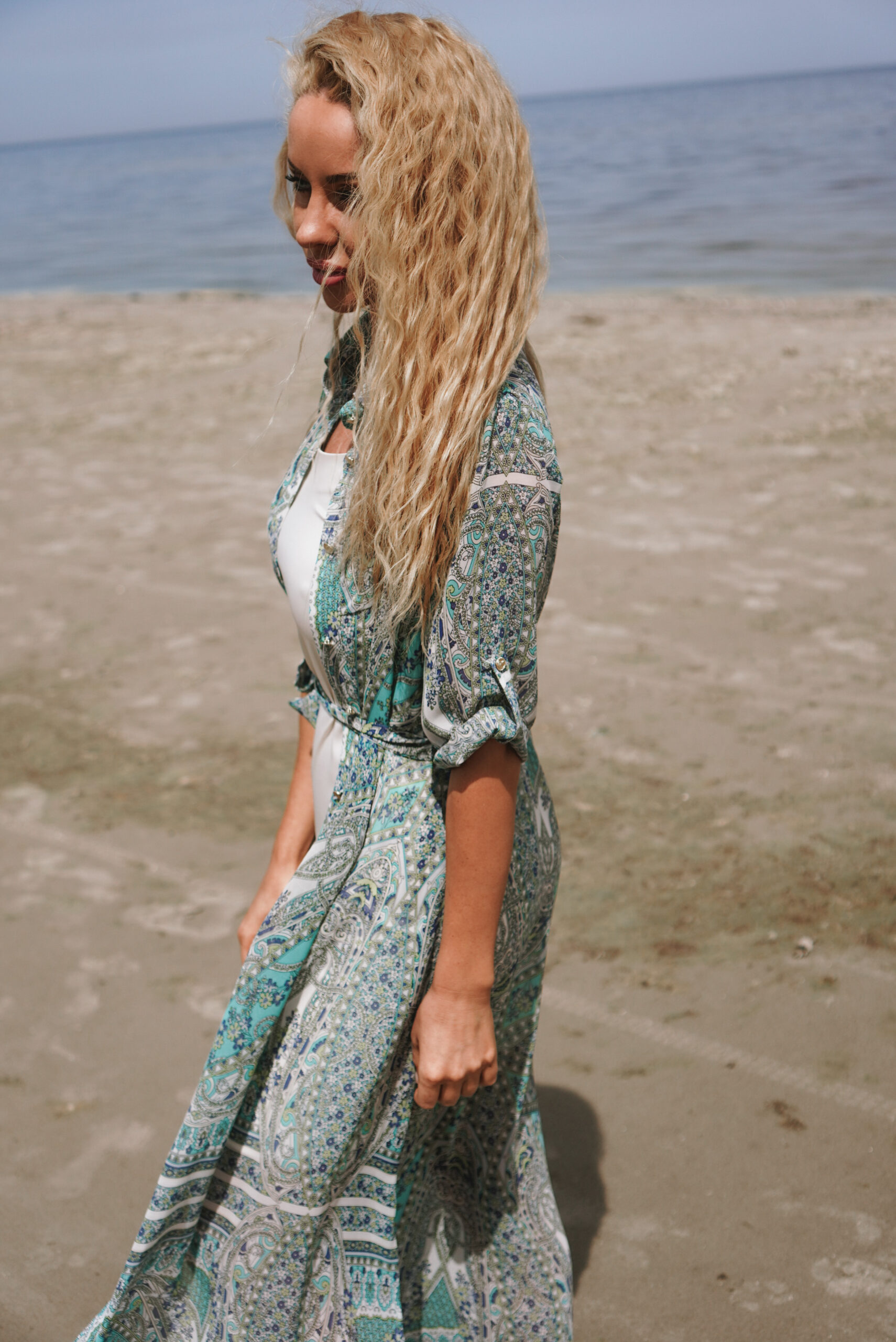 Multicoloured Printed Long Shirt Dress 6