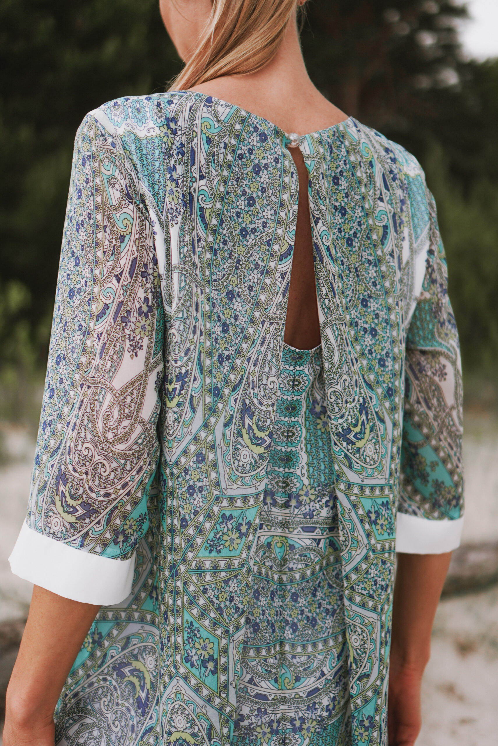 Silk Ribbon Front Vivid printed Dress 4