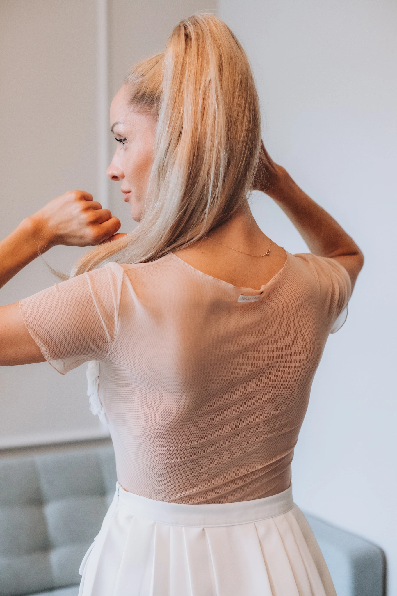 3D ROSES Tulle Top, beige_4